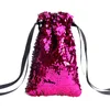 8 stilar Sequin Drawstring Bag Myntväska Pocket Reversible Girls Telefon Earphone Kids Bag Party Presentväskor