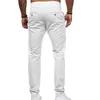 Calças masculinas Business Cor Sólida Casual Homens Algodão Slim Fit Fit Calças de Moda Reta M-3XL