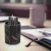 Candle Holders 1Pc Practical Pen Holder Octagonal Organizer Marbling Pencil Container