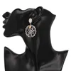 Design mode grand pendentif rond Brincos pour femmes fleur goutte boucles d'oreilles résine Pendientes accessoires
