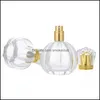 Office School Business Industrialempty Emballage par bouteilles Vintage Pumpkin Shape Fragrance Spray Bottle Rechargeable Crystal Glass Atomizer