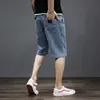 331 Moda estiva da uomo Stile giapponese Cotone a righe Elastico in vita con coulisse Uomo Casual 7XL Pantaloncini di jeans classici di grandi dimensioni 210714