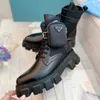 جديد Rois Leather and Monolith Re-Nylon Boot بوت للكاحل أحذية عسكرية مستوحاة من الجيش حقيبة نايلون متصلة بالكاحل بحزام