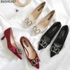 Kleid Schuhe Kätzchen Fersen Pumps Frauen High Heel Slip On für 2021 Black Pleaser Office Escarpins Femme