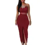 Vintage Party Cropped Top Maxi Skirt Set Halter Strapless Pencil Dress Two Piece Outfits Women Summer Wear