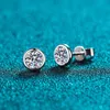 Stud 925 Argent 0,5 ct D Couleur Pass Diamant Test Rond Excellente Coupe Romantique Bonne Moissanite Boucles D'oreilles