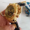 ta 52mm Orologi al quarzo di alta qualità Tutti gli indicatori funzionano con tutte le funzioni Elastico Orologio sportivo con quadrante in acciaio inossidabile Orologio da polso di marca