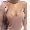 Tesscara Kadınlar Yaz Casual Cami Yeni Moda Kadın Seksi Kaşkorse Tank Top Tees Zarif T-Shirt Tops Tatlı Tshirt Fanila 210308