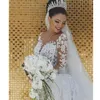 Suknia ślubna w stylu vintage w rozmiarze Plus Długie rękawy Zastosowana suknia ślubna ogrodowa 328 328