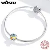 WOSTU Summer Serious Real Sterling Silver 925 Summer Journey Charms Color Enamel fit Girl Bracelet Necklace DIY Jewelry CQC1530 Q0531