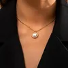 Pendant Necklaces Simple Pearl Necklace For Women Trendy Gold Color Chain With 2022 Fashion Jewelry Neck Ladies Gifts