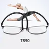 Solglasögon Unbreakable Flexible Progressive Reading Glass för män Kvinnor Presbyopia Anti Blue Light TR90 Titanium Extra härdning241A