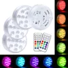 Led Party RGB Submersible Lamp IP65 Battery Operated light Multicolor Changing Underwater Pool Lights with Remote Control for Wedding DH5646