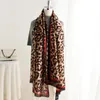 Mulheres leopardo impressão lenço de seda 180x90cm toalha de praia feminino foulard echarpe designer bandana verão xale e wraps308o