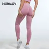 Normov Sexig sömlös Leggings Kvinnor Slim High Waist Squat Proof Fitness Bubble Butt Legging Push Up Gym Sport Workout Leggins 211203