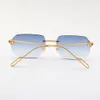 Moda Metal UV400 Koruması Rimless 18K Altın Erkek ve Kadın Güneş Gözlükleri Kalkanı Retro Tasarım Güneş Gözlüğü1439751