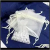 Pouches, & 9*12Cm Wedding Favor Organza Pouch Xmas Gift Candy Dstring Jewelry Packaging Display Package Bags 240198 Drop Delivery 2021 Yqjut
