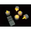 Conjunto de 12 velas de LED de controle remoto piscando luzes recarregáveis ​​de chá recarregável / eletrônica lâmpada de vela Bar de casamento de Natal Y200531