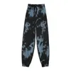 QWEEK Tie Dye Pantalones deportivos para mujer Harajuku Goth Baggy Joggers Otoño Pantalones sueltos Oversize White Jogging Sweatpants 210925