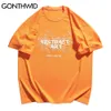 GONTHWID Harajuku Streetwear T-shirts Dessin animé Chien Chat Casual T-shirts Lâches Chemises D'été Mode Hip Hop Manches Courtes Coton Tops C0315