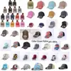 Cappello a coda di cavallo 65 Stili Lavato Distressed Panini disordinati Ponycaps Berretto da baseball Leopardo Girasole Papà Camionista Cappello a rete Sport all'aria aperta Regolabile FHD03