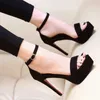 2020 Nyaste plattformsandaler Peep Toe High Heels Sandals Kvinnor Ankelband Skor Gladiator Party Drwedding Skor Heels x0526