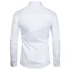 White Business Dress Shirt Men Fashion Slim Fit Long Sleeve Soild Casual s Mens Working Office Wear With Pocket S-8XL 210721