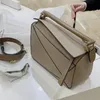 2021 New Mini Lattice Bag, Leather Geometric Pillow One Shoulder Messenger Color Contrast Hand Bag