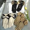 MyAlice Fashion Retro Bow Derong Guanto Guanti Donne Inverno Caldo Mano Strass Decorare Spalato Finger Gloves Luva Feminina Inverno