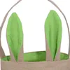 2021 Cute Cotton And Linen Easter Bunny Ears Basket Bag For Easter Gift Packing Easter Handbag For Child Fine Festival Gift