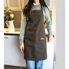 New Fashion Canvas Cotton Apron Coffee e barbeiro que trabalha avental Bib Cooking Kitchen Avents for Woman Man Apron 201007