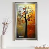 Grande Melhor Mão Pintados Espessura Faca Pinturas Óleo Pinturas 3D Golden Tree Pinturas a óleo de parede sobre lona para sala de estar 210310