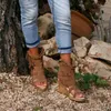 SaraIris Open Toe Platform Flock Sandali Donna Sandali con zeppa alta Ladies Vintage Fringe Scarpe estive casual Y0714