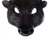 Party Masks Adult Bull Cosplay PU Black Half Face Mask Horror Head Upper Animals Halloween Masque Accessories8070463