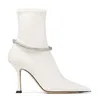 Top Marca Inverno Leroy Ankle Botas Apointed Toe Sock Boot com Crystal Embelezamento Preto Branco Senhoras Conforto Passeio Discount Calçado Festa de Calçado Vestido de Noiva