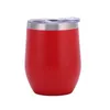 Mugs ZL0388 12OZ Eggshell Shape Thermos U Type Reusable Tumblers Stainless Steel Cups Vacuum Insulated Water Bottle Thermal Sublimation Big Belly Drink Cup