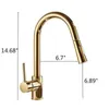 Chrome/Gold/Nickel Kitchen Faucets Silver Single Handle Pull Out Kitchen Tap Single Hole Rotating Water Mixer Tap Mixer Tap 210724