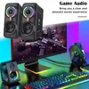 Portable Speakers LED Desktop Computer Gaming Wired 3.5mm Jack Accessory Stereo