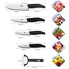 Knifes de cerâmica Faca de cozinha 3 4 5 6 polegadas Cozinha Conjunto + Peeler Branco Zirconia Blade Black Hand Alta Qualidade