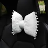 Costos de assento Cute Braom Lace White Lace Bowknot Pressão Crente Criens Creative Auto Safety Head suporta Suporte lombar da cintura para meninas