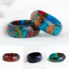 Anillos de dedo de lentejuelas brillantes de moda de lujo, anillos de joyería de ópalo Natural coloridos para mujeres, anillo geométrico del universo de la galaxia estrellada