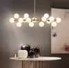 Lampadario a led molecolare con sfera di vetro Lampada moderna e minimalista per sala da pranzo Illuminazione per studio soggiorno camera da letto creativa nordica