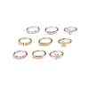 Wholale Fashion Gold Sier Flower Hoop Nos Ring Z Cyrkon Piercing Biżuteria