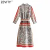 Zeefity vrouwen vintage rood gestreept patchwork totem bloemen print boog sjerpen shirt jurk vrouwelijke chique kant gespleten slanke vestidos DS8138 210603