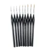 9 PCS Hook Line Pen Set Black Triangle Pole Pick Peng Pens Pintura al óleo Brush Acuarela Arte para la Escuela de Estudiantes