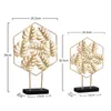 Nordic Woondecoratie Gouden Ornamenten Woonkamer Meubels Smeedijzeren Blad Desktop Sculptuur Bruiloft 211105