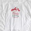 Gâteau aux cerises rose Girly drôle lettre imprimé col rond ample confortable tout match T-shirt à manches courtes 210722