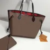 2 szt. Zestaw Neverfull MM GM Tote Projektanci Torby wieczorowe Czarny brązowy Neverfulls Torba damska Louise vitton Zakupy Oryginalne torebki portmonetki Totes Never Full Coin Torebka