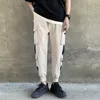 StreetWear Ribbons Harembyxor Män 2020 Spring Fashion Casual Joggers Mens byxor Multi-Fickor Cargo Ankle-längd män byxor x0723