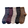 5 Pairs Print Flower Socks Fashion Female Cotton Comfortable Korean Style Women Socks Beautiful Patterns Chaussettes 210720